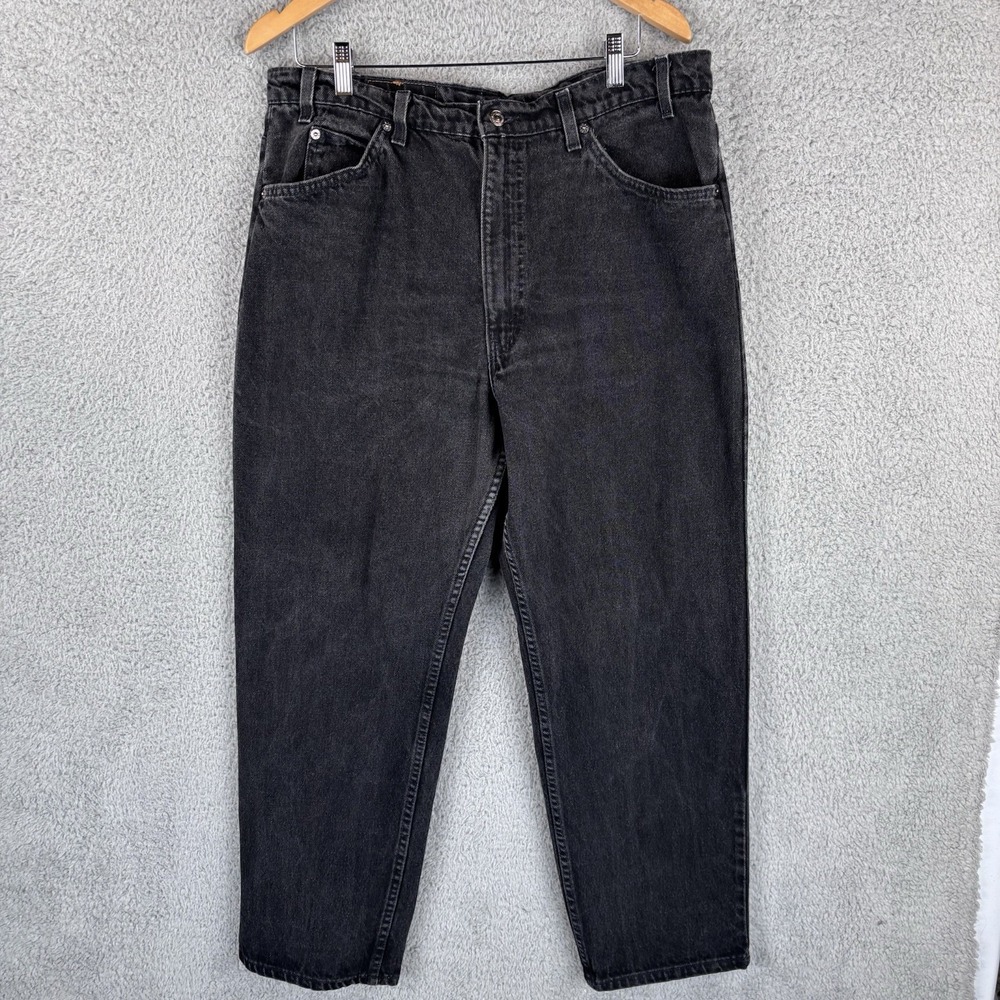 Vintage Levis 550 Jeans Mens 36x29 Faded Black 80s Made USA Relaxed Straight Leg